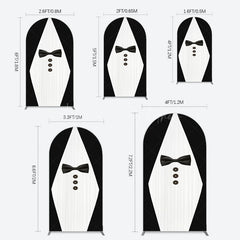 Lofaris Boss Suit Black White Happy Birthday Arch Backdrop