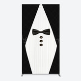 Lofaris Boss Suit Black White Happy Birthday Rectangle Backdrop