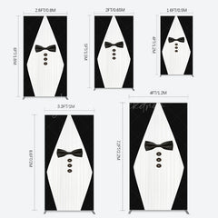 Lofaris Boss Suit Black White Happy Birthday Rectangle Backdrop