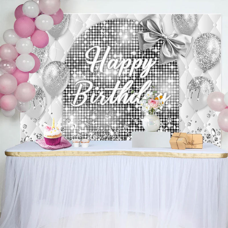 Lofaris Bow Balloon Bokeh Glitter Happy Birthday Backdrop