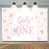 Lofaris Bow Girls Just Wanna Be One Pink Birthday Backdrop