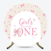 Lofaris Bow Girls Just Wanna Be One Round Birthday Backdrop