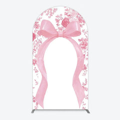 Lofaris Bow with Chinoiserie Floral Arch Backdrop Something Blue Elegant Wedding or Baby Shower Decor