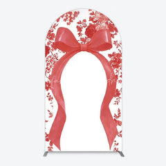 Lofaris Bow with Chinoiserie Floral Arch Backdrop Something Blue Elegant Wedding or Baby Shower Decor