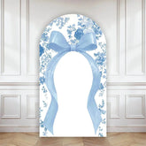Lofaris Bow with Chinoiserie Floral Arch Backdrop Something Blue Elegant Wedding or Baby Shower Decor