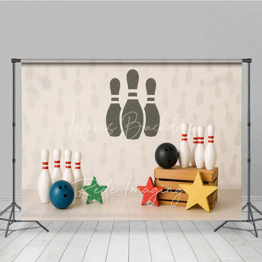 Lofaris Bowling Strike and Pins Photo Backdrop Let is Roll Birthday Photography Background for Boys