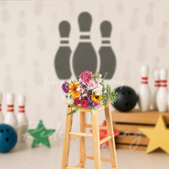 Lofaris Bowling Strike and Pins Photo Backdrop Let is Roll Birthday Photography Background for Boys