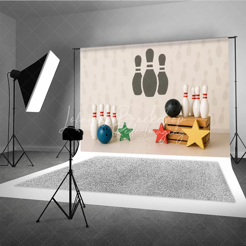 Lofaris Bowling Strike and Pins Photo Backdrop Let is Roll Birthday Photography Background for Boys