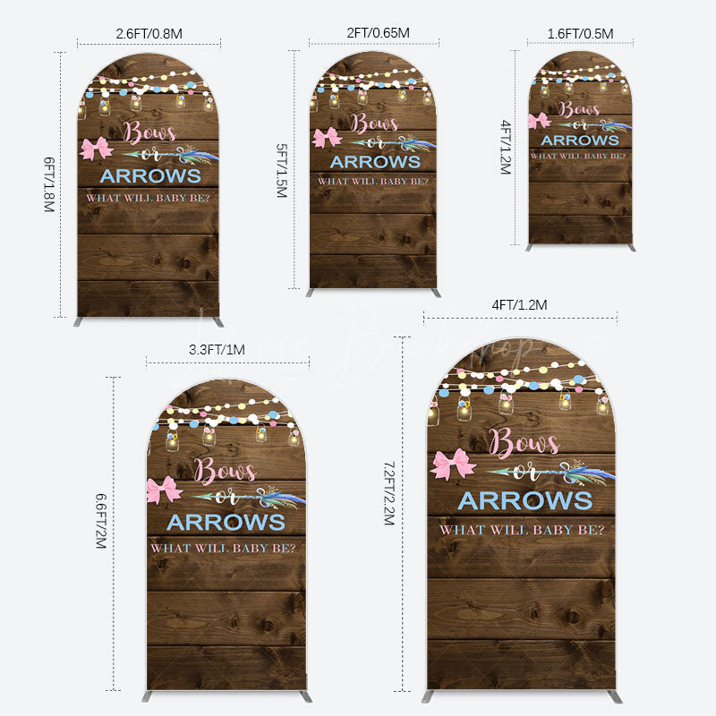 Lofaris Bows Or Arrows Wood Light Baby Shower Arch Backdrop