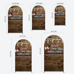 Lofaris Bows Or Arrows Wood Light Baby Shower Arch Backdrop
