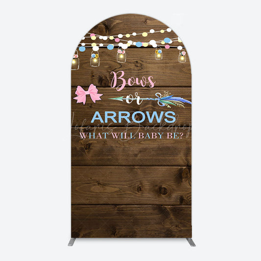 Lofaris Bows Or Arrows Wood Light Baby Shower Arch Backdrop