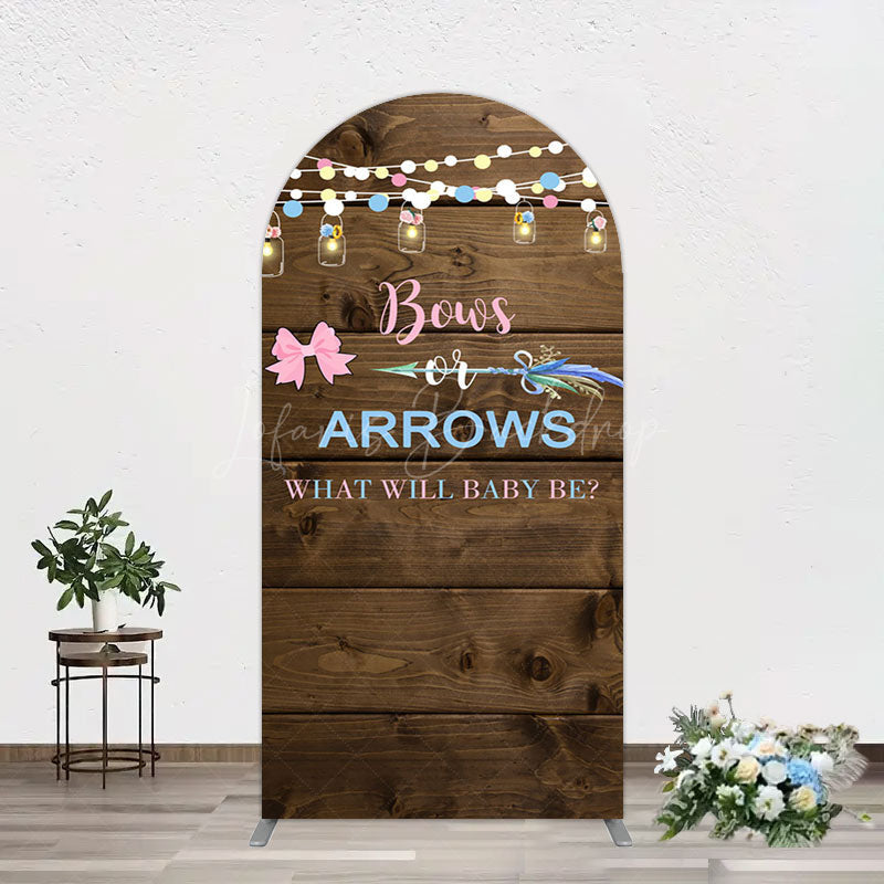 Lofaris Bows Or Arrows Wood Light Baby Shower Arch Backdrop