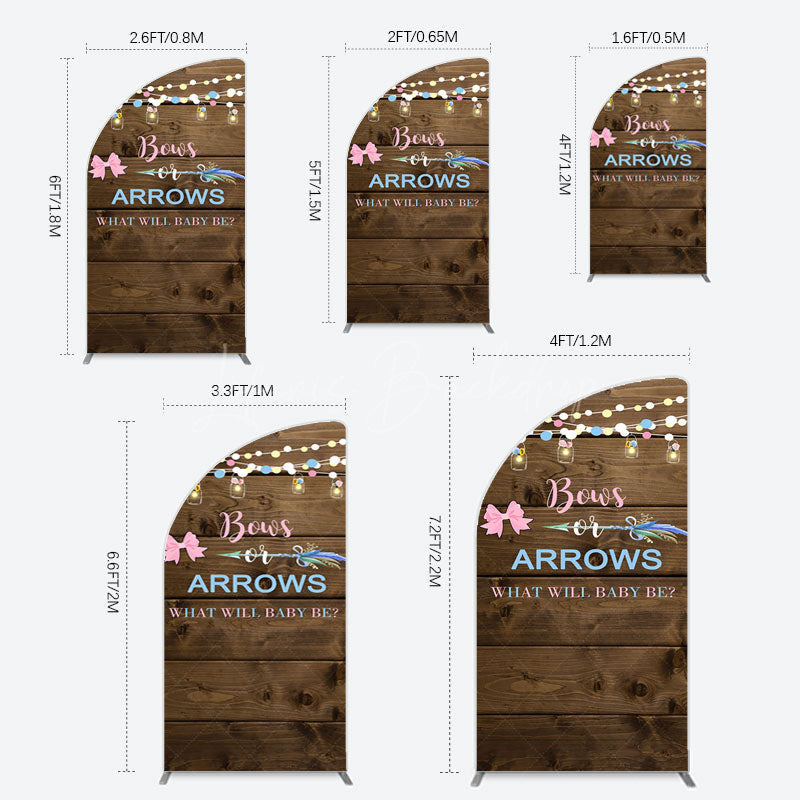 Lofaris Bows Or Arrows Wood Light Baby Shower Half Moon Arch Backdrop