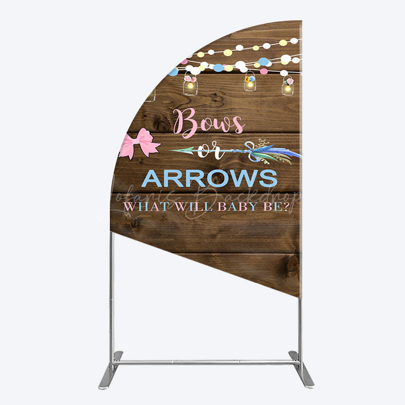 Lofaris Bows Or Arrows Wood Light Baby Shower Half Moon Arch Backdrop