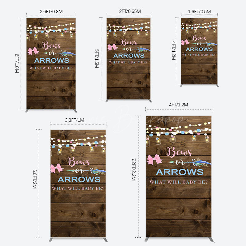 Lofaris Bows Or Arrows Wood Light Baby Shower Rectangle Backdrop