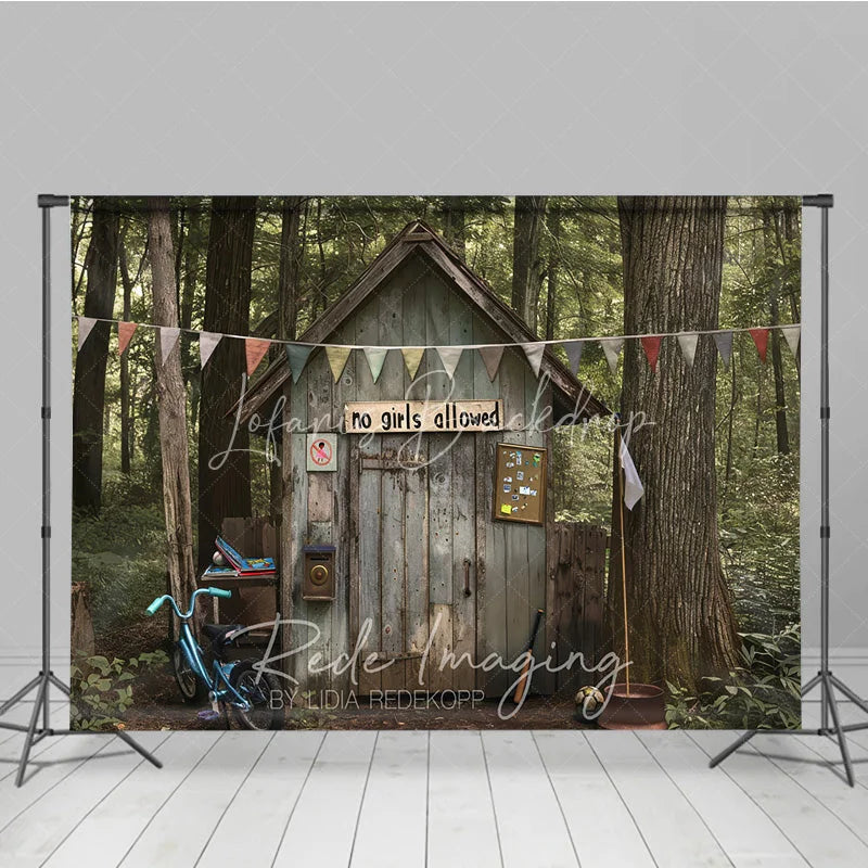 Lofaris Boys Forest Treehouse Fort Photography Backdrop Rustic Wooden Cabin Adventure Studio Background