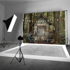 Lofaris Boys Forest Treehouse Fort Photography Backdrop Rustic Wooden Cabin Adventure Studio Background