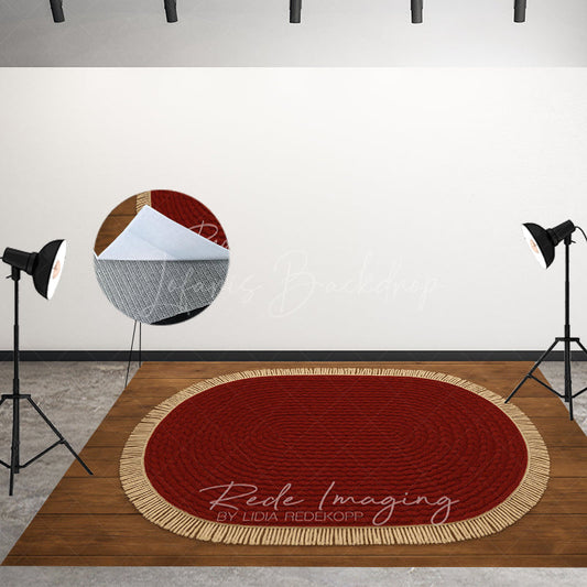 Lofaris Braided Marroon Rug Fabric Floor Backdrop For Photo