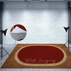 Lofaris Braided Marroon Rug Fabric Floor Backdrop For Photo