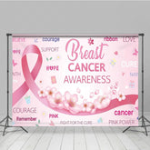 Lofaris Breast Cancer Awareness Backdrop with Pink Ribbon Hope Faith and Courage Support for Fundraiser Event Decor