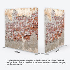 Lofaris Brick Wall Tension Fabric Backdrop Industrial Old Red Photography Background
