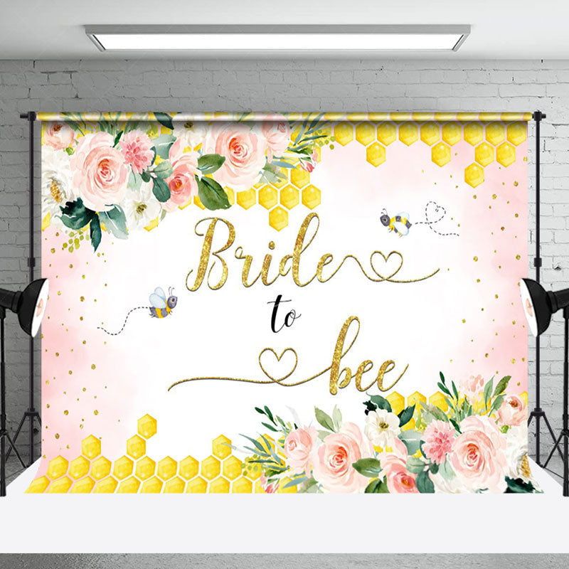 Lofaris Bride To Bee Honeycomb Floral Bridal Shower Backdrop