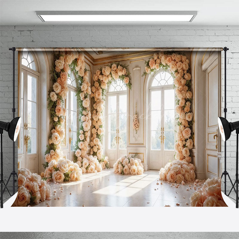 Lofaris Bright Auditorium Flower Arch For Wedding Backdrop