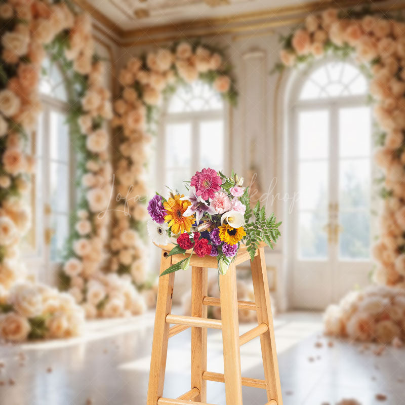 Lofaris Bright Auditorium Flower Arch For Wedding Backdrop