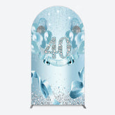 Lofaris Bright Blue Glitter Balloon Birthday Arch Backdrop