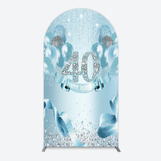 Lofaris Bright Blue Glitter Balloon Birthday Arch Backdrop