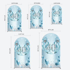 Lofaris Bright Blue Glitter Balloon Birthday Arch Backdrop