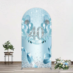 Lofaris Bright Blue Glitter Balloon Birthday Arch Backdrop