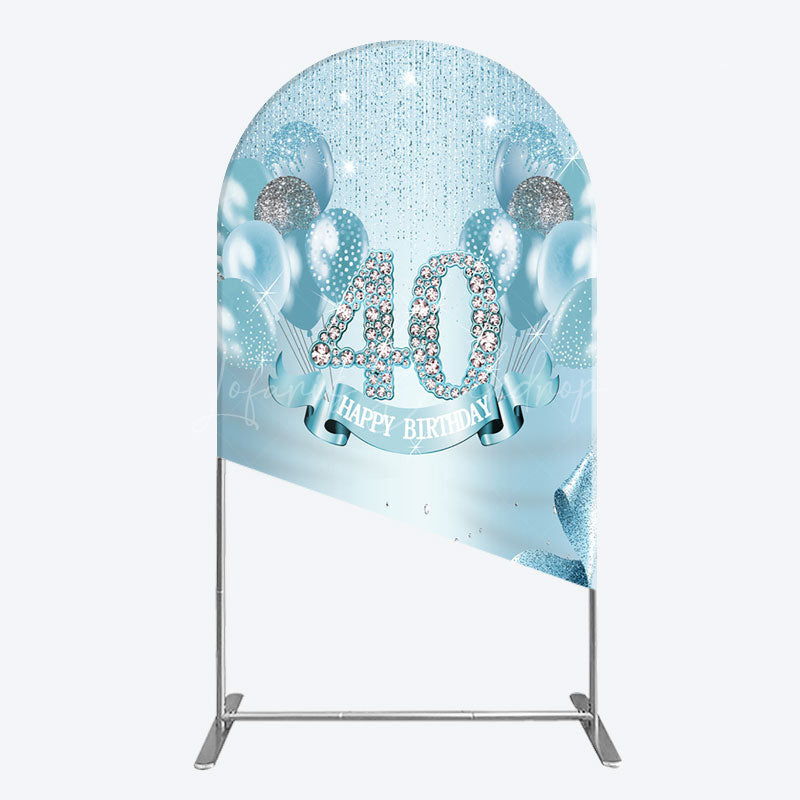 Lofaris Bright Blue Glitter Balloon Birthday Arch Backdrop
