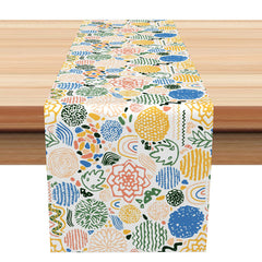 Lofaris Bright Bohemian Table Runner for Spring and Summer Colorful Boho Pattern Kitchen Dining Decor
