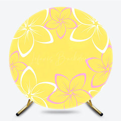 Lofaris Bright Color Floral Hawaii Summer Round Backdrop