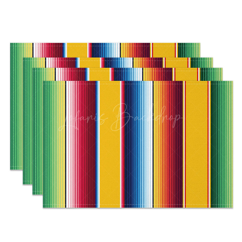 Lofaris Bright Color Mexican Carnival Set of 4 Placemats