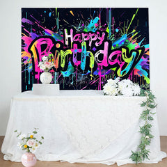 Lofaris Bright Color Pop Style Graffiti Birthday Backdrop