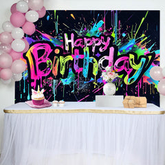 Lofaris Bright Color Pop Style Graffiti Birthday Backdrop