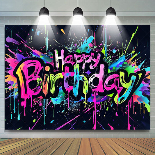 Lofaris Bright Color Pop Style Graffiti Birthday Backdrop