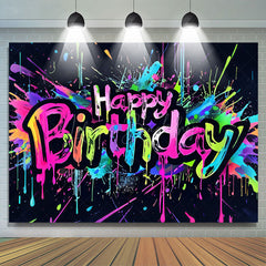 Lofaris Bright Color Pop Style Graffiti Birthday Backdrop