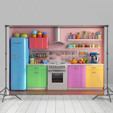 Lofaris Bright Colored Kitchen Photography Backdrop