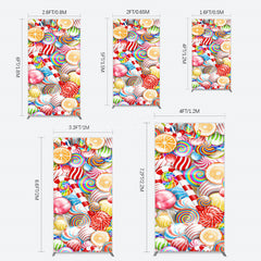 Lofaris Bright Colorful Candyland Birthday Rectangle Backdrop