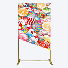 Lofaris Bright Colorful Candyland Birthday Rectangle Backdrop