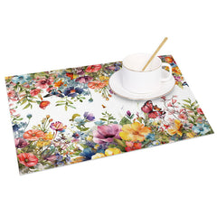 Lofaris Bright Colors Floral Butterfly Set of 4 Placemats
