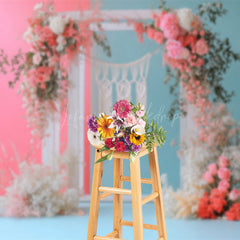 Lofaris Bright Floral Garden Arch Door Boho Wedding Backdrop