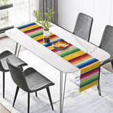 Lofaris Bright Mexican Stripe Table Runner for Fiesta Decor Colorful Serape Cinco de Mayo Taco Tuesday Party