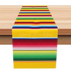 Lofaris Bright Mexican Stripe Table Runner for Fiesta Decor Colorful Serape Cinco de Mayo Taco Tuesday Party