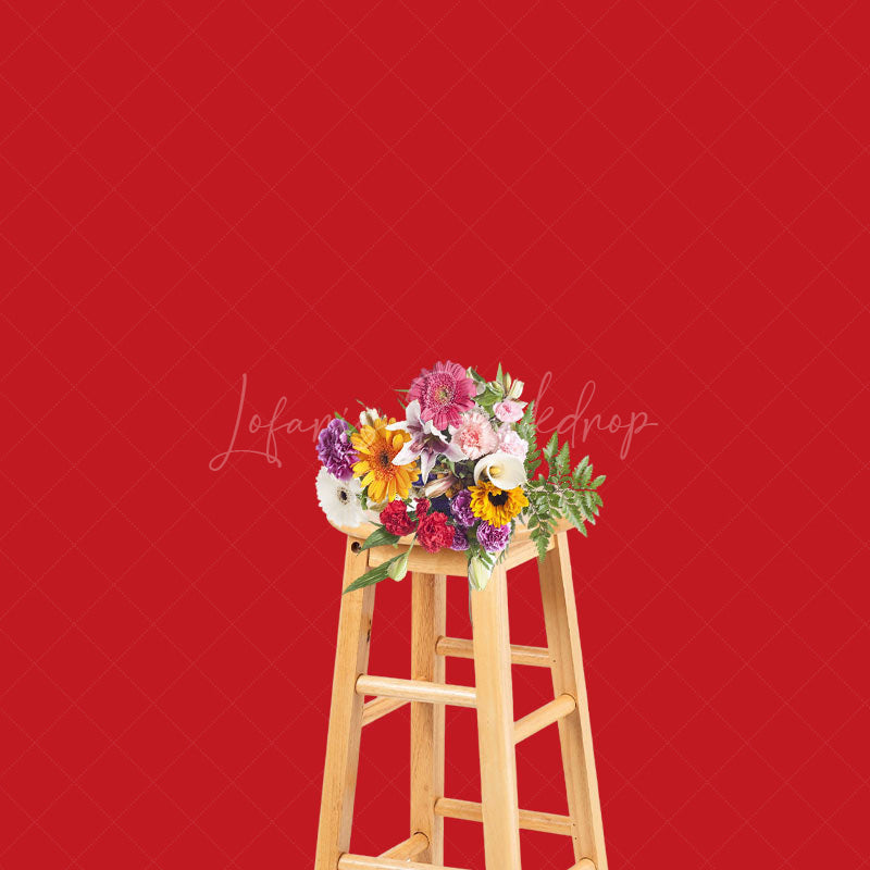 Lofaris Bright Red Solid Color Portrait Photography Backdrop