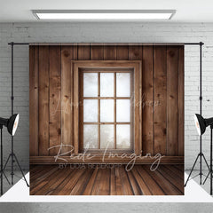 Lofaris Bright Retro Wooden Cabin Window Photography Backdrop