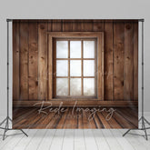 Lofaris Bright Retro Wooden Cabin Window Photography Backdrop